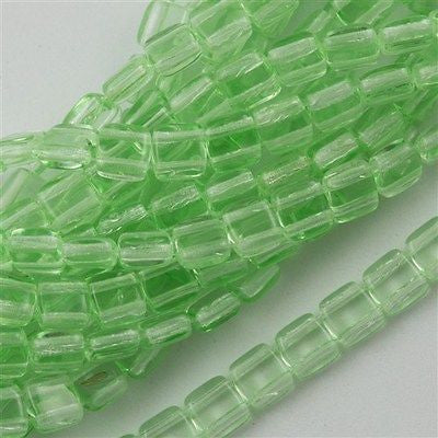 50 CzechMates 6mm Two Hole Tile Beads Peridot T6-50500