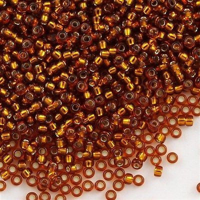 Miyuki Round Seed Bead 15/0 Silver Lined Light Topaz 2-inch Tube (5L)