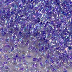 Miyuki Long Magatama Seed Bead Inside Color Lined Lilac AB 15g (2145)