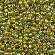Toho Round Seed Bead 11/0 Inside Color Lined Gold Lime AB 2.5-inch Tube (996)