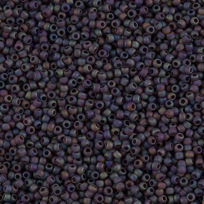 Toho Round Seed Bead 11/0 Transparent Matte Dark Amethyst AB 19g Tube (166CF)