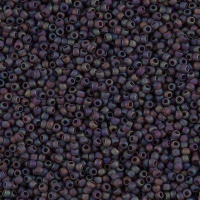 50g Toho Round Seed Bead 11/0 Transparent Matte Dark Amethyst AB (166CF)