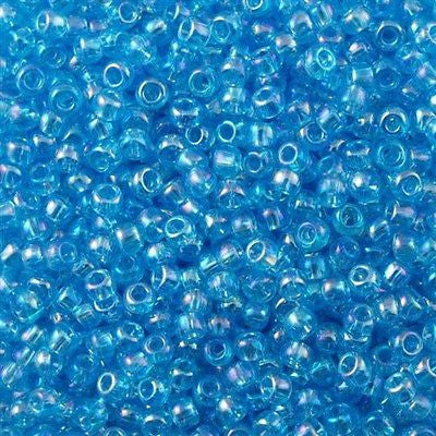 Toho Round Seed Bead 8/0 Transparent Caribbean AB 5.5-inch tube (163)