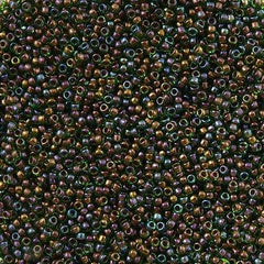 Toho Round Seed Bead 15/0 Inside Color Lined Bronze Green 2.5-inch Tube (247)
