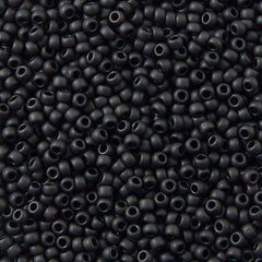 50g Toho Round Seed Bead 8/0 Opaque Matte Black (49F)