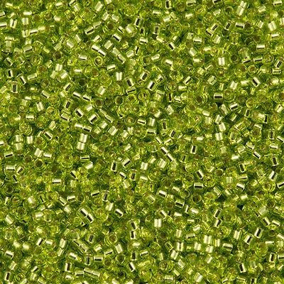 Miyuki Delica Seed Bead 11/0 Silver Lined Peridot 2-inch Tube DB147