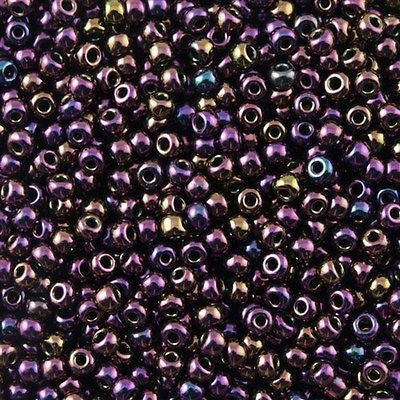 Toho Round Seed Bead 8/0 Metallic Plum Iris 2.5-inch tube (85)
