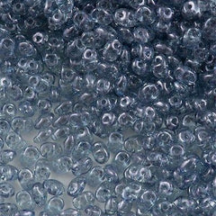 Super Duo 2x5mm Two Hole Beads Crystal Blue Luster 22g Tube (14464)