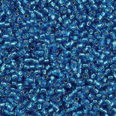 Miyuki Round Seed Bead 8/0 Silver Lined Dark Aqua 22g Tube (2429)