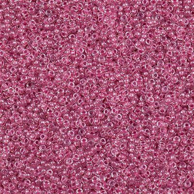 Miyuki Round Seed Bead 15/0 Inside Color Lined Sparkle Peony Pink 2-inch Tube (1524)