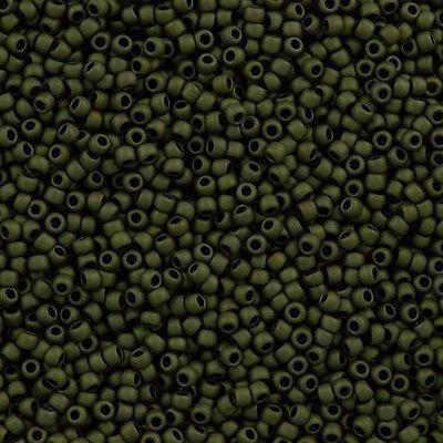 50g Toho Round Seed Beads 6/0 Matte Olive (617)