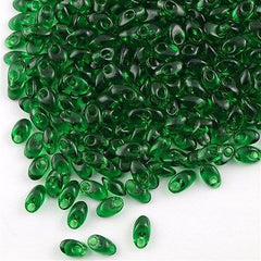 Miyuki Long Magatama Seed Bead Transparent Green 8g Tube (146)