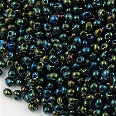 Miyuki Drop Fringe Seed Bead Metallic Dark Green 24g Tube (453)