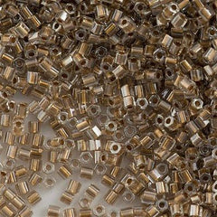Toho Hex Seed Bead 11/0 Inside Color Lined Gold 2.5 inch Tube Tube (989)