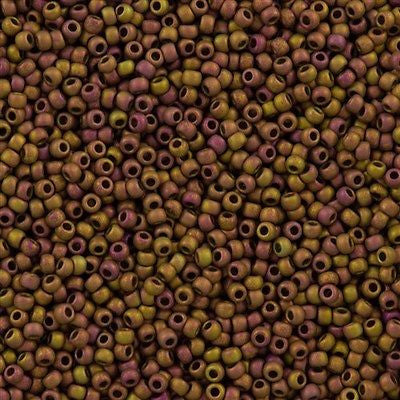 Toho Round Seed Bead 11/0 Higher Metallic Matte Copper Twilight 19g Tube (514F)