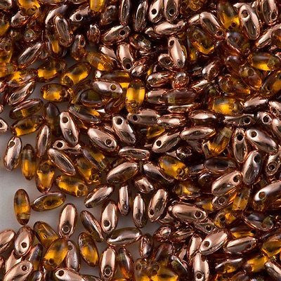 Czech Rizo 2.5x6mm Beads Topaz Capri Gold 15g RZ-10060CAG