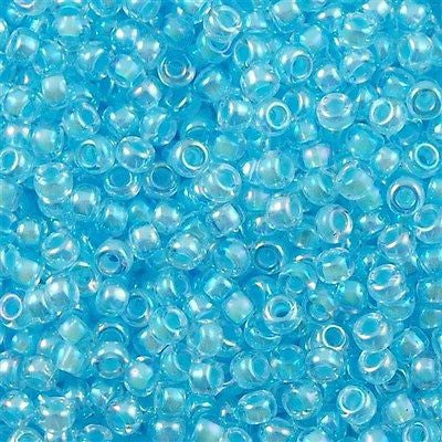 Miyuki Round Seed Bead 8/0 Inside Color Lined Sky Blue AB 22g Tube (278)