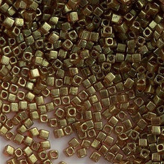 Miyuki 1.8mm Square Seed Bead Topaz Gold Luster 8g Tube (311)