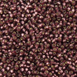 50g Miyuki Round Seed Bead 11/0 Matte Silver Lined Dark Amethyst (13F)