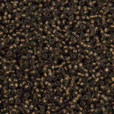 Toho Round Seed Bead 11/0 Inside Color Lined Matte Black Diamond 19g Tube (999F)