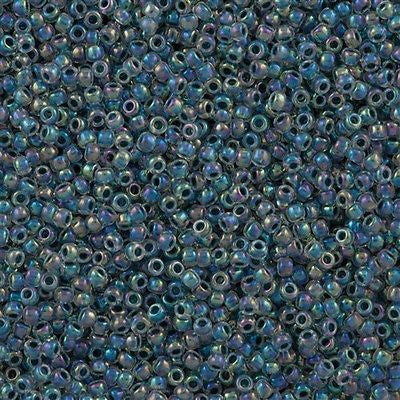 Toho Round Seed Bead 11/0 Inside Color Lined Montana Blue AB 2.5-inch Tube (773)