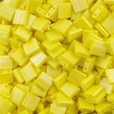 Miyuki Tila Seed Bead Opaque Matte Yellow AB 7g Tube (404FR)