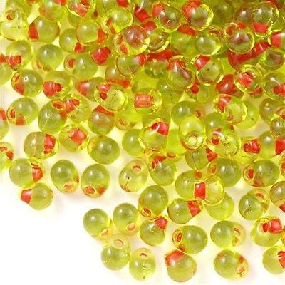Miyuki Drop Fringe Seed Bead Red Lined Chartreuse 24g Tube (28)