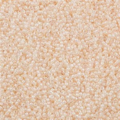 Miyuki Round Seed Bead 15/0 Inside Color Lined Pale Peach AB 2-inch Tube (281)