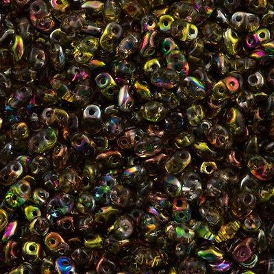 Super Duo 2x5mm Two Hole Beads Crystal Magic Yellow Brown 15g (00030MYB)