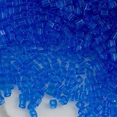 Miyuki 1.8mm Cube Seed Bead Transparent Blue 8g Tube (150)