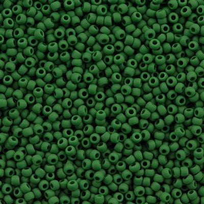 Toho Round Seed Bead 11/0 Opaque Matte Forest Green 2.5-inch Tube (47HF)
