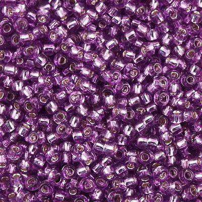 50g Toho Round Seed Bead 11/0 Silver Lined Light Grape (2219)