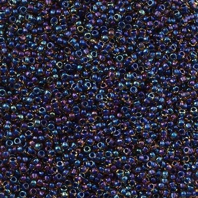Toho Round Seed Bead 11/0 Inside Color Lined Midnight AB 2.5-inch Tube (929)