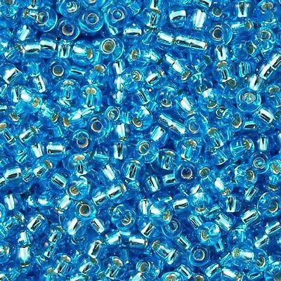 50g Miyuki Round Seed Bead 11/0 Silver Lined Dark Aqua (2429)