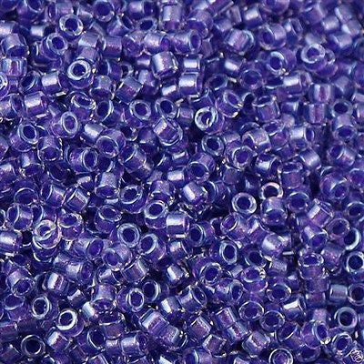 Miyuki Delica Seed Bead 11/0 Sparkling Purple Lined Crystal 2-inch Tube DB906