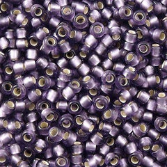 Toho Round Seed Bead 8/0 Transparent Matte Violet Silver Lined 2.5-inch tube (39F)