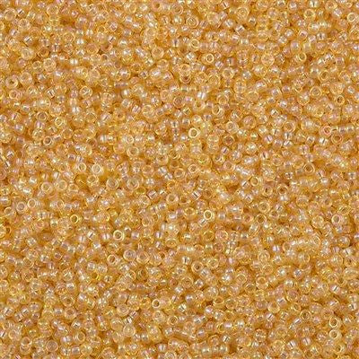 Miyuki Round Seed Bead 15/0 Transparent Light Amber AB 2-inch Tube (251)