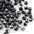 12 TRUE CRYSTAL 4mm Faceted Round Bead Jet Hematite (280 HEM)