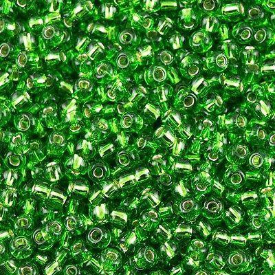 50g Toho Round Seed Bead 11/0 Silver Lined Green (27)