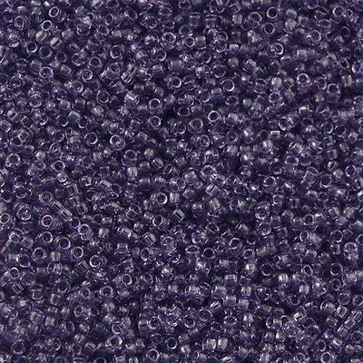 Toho Round Seed Bead 15/0 Transparent Plum 2.5-inch Tube (19)