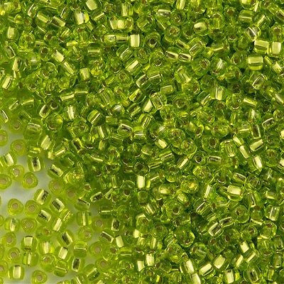 Miyuki Triangle Seed Bead 8/0 Silver Lined Chartreuse 23g Tube (1801)