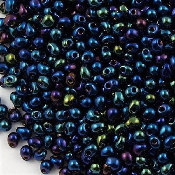 Miyuki Drop Fringe Seed Bead Midnight Blue AB 10g (452)