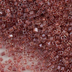 Miyuki 1.8mm Square Seed Bead Inside Color Lined Dusty Rose 8g Tube (2601)