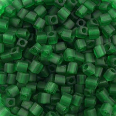 Miyuki 4mm Cube Seed Bead Matte Green 19g Tube (146F)