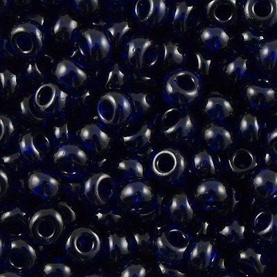 Czech Seed Bead 6/0 Transparent Cobalt 50g 6-30110
