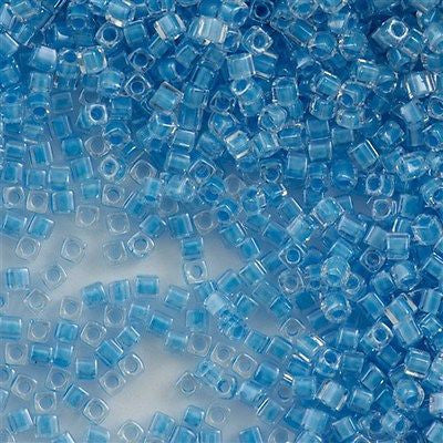 Miyuki 1.8mm Square Seed Bead Inside Color Lined Faded Blue 8g Tube (221)
