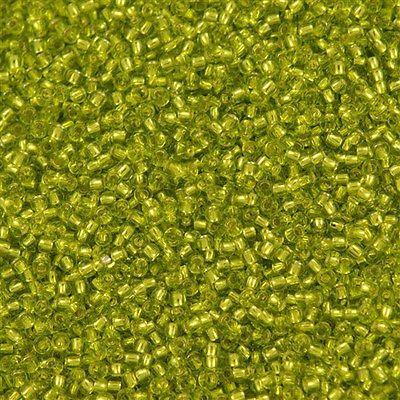 50g Toho Round Seed Beads 11/0 Silver Lined Lime (24)