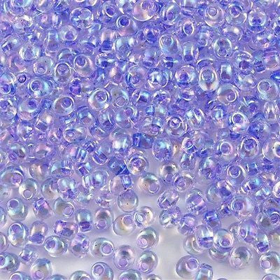 Miyuki 4mm Magatama Seed Bead Inside Color Lined Lilac AB 10g (2145)