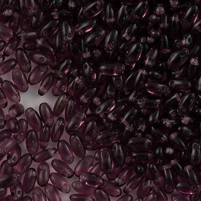 Czech Rizo 2.5x6mm Beads Medium Amethyst 15g RZ-20060