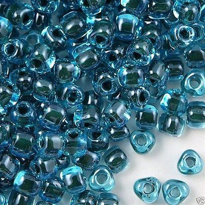 Miyuki Triangle Seed Bead 8/0 Teal Lined Aqua 10g (1830)